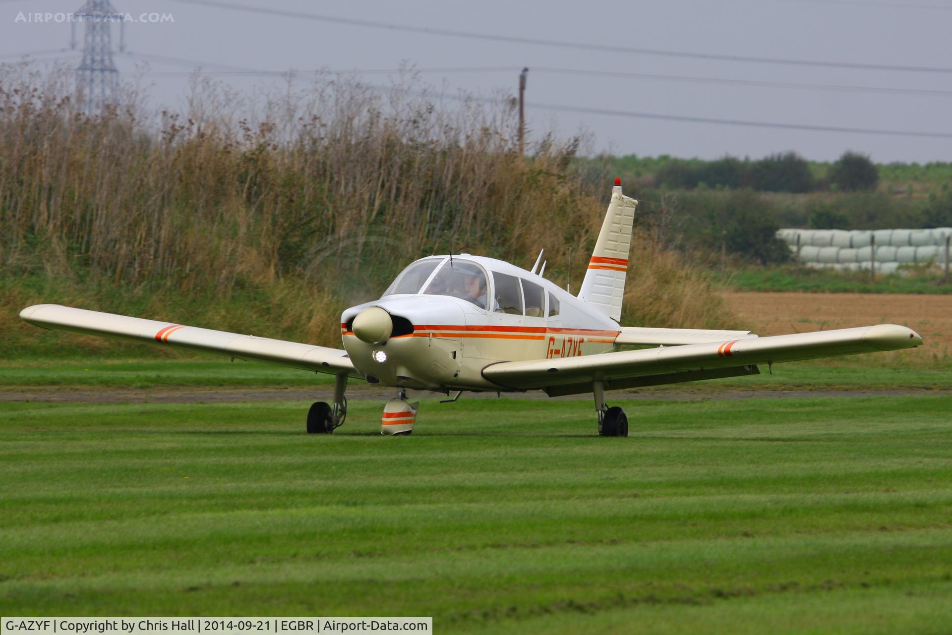 G-AZYF, 1968 Piper PA-28-180 Cherokee C/N 28-5227, at Breighton's Heli Fly-in, 2014