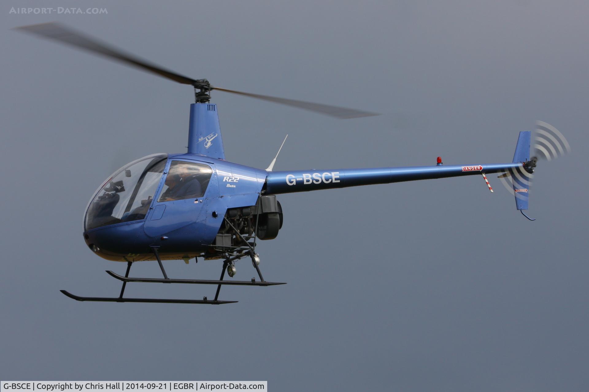 G-BSCE, 1989 Robinson R22 Beta C/N 1245, at Breighton's Heli Fly-in, 2014