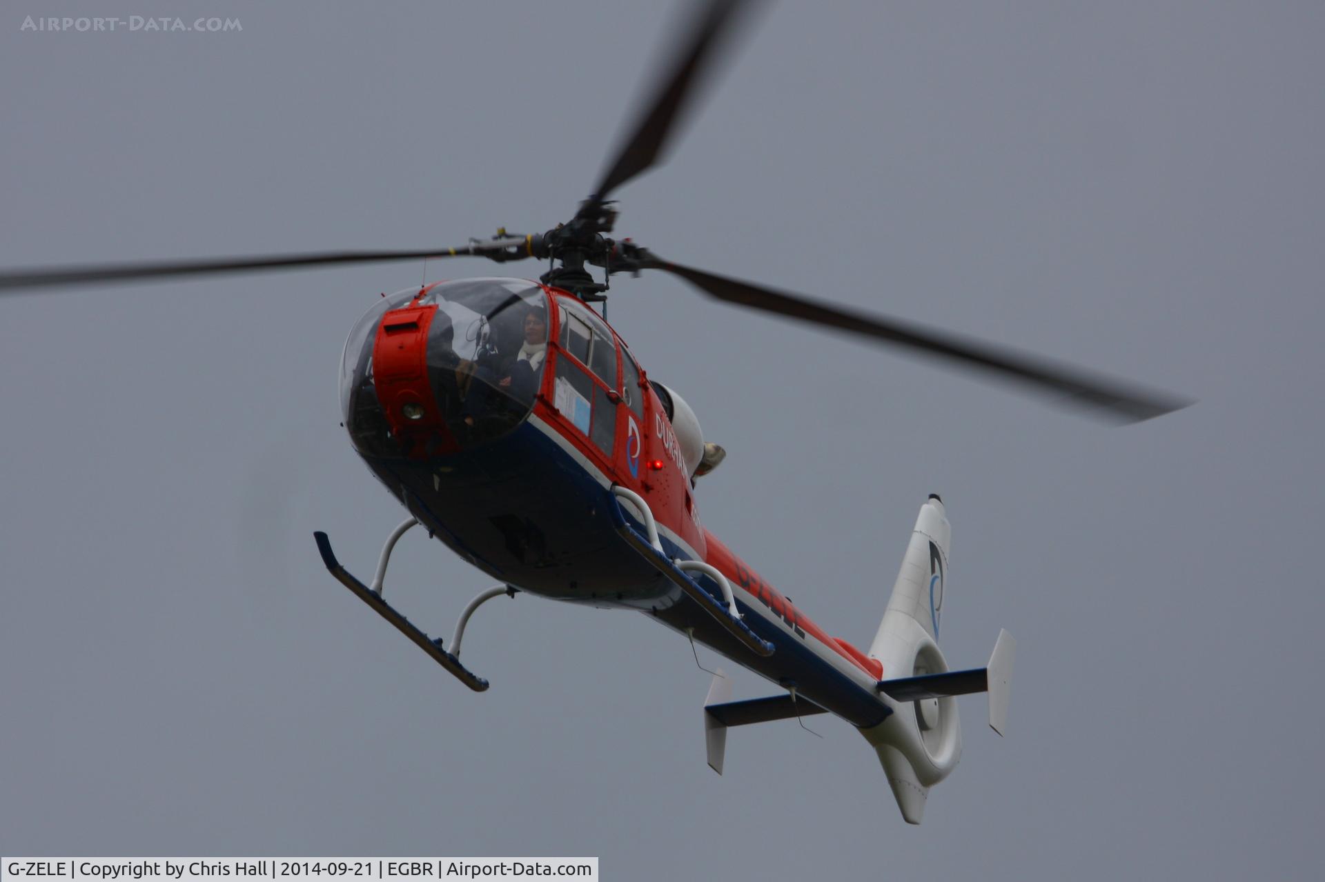 G-ZELE, 1973 Westland SA-341C Gazelle HT2 C/N 1007, at Breighton's Heli Fly-in, 2014