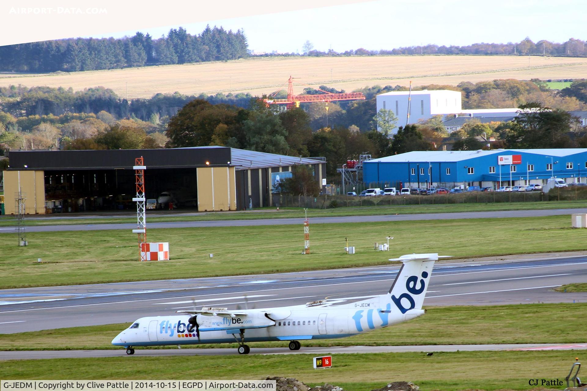 G-JEDM, 2003 De Havilland Canada DHC-8-402Q Dash 8 C/N 4077, Holding for take-off from Aberdeen EGPD