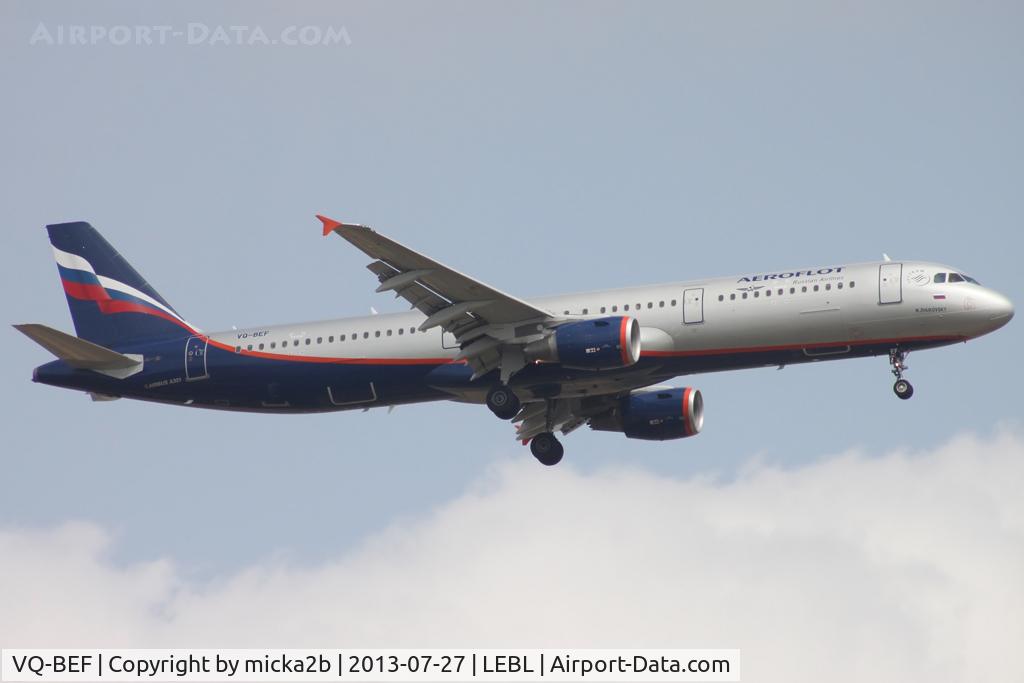 VQ-BEF, 2009 Airbus A321-211 C/N 4103, Landing