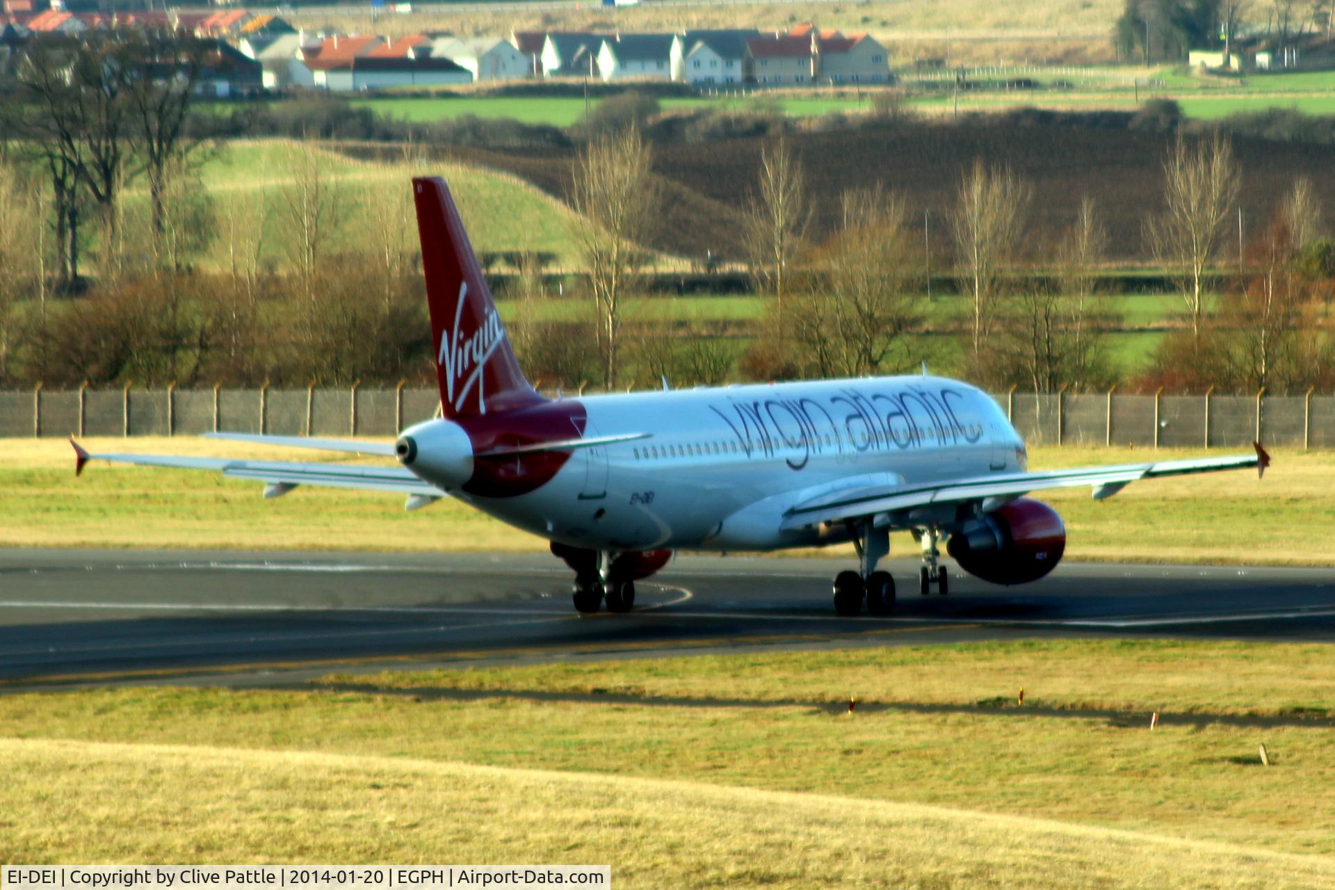 EI-DEI, 2005 Airbus A320-214 C/N 2374, About to take off from Edinburgh