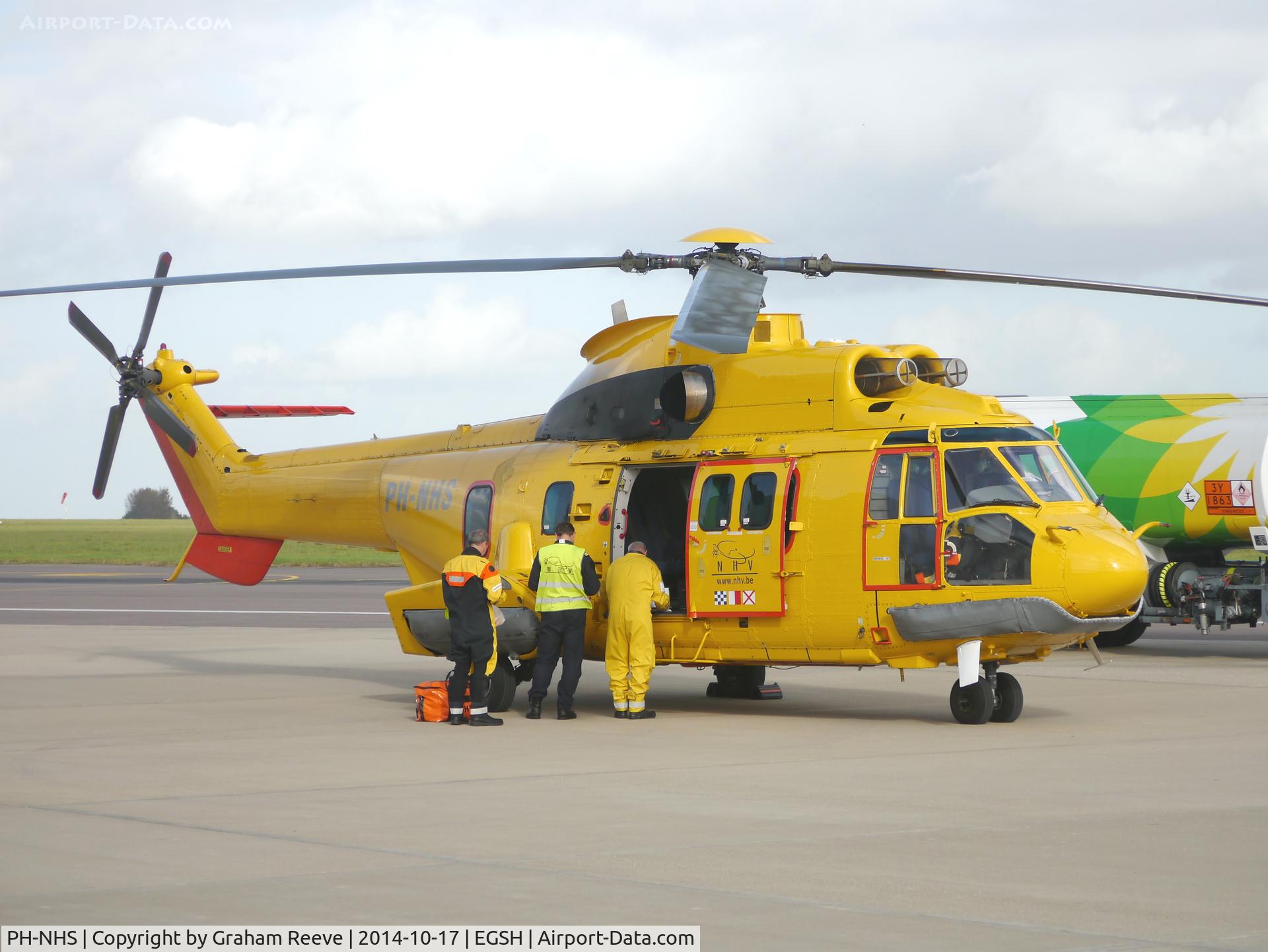 PH-NHS, 2003 Eurocopter AS-332L-2 Super Puma C/N 2599, Parked at Norwich.