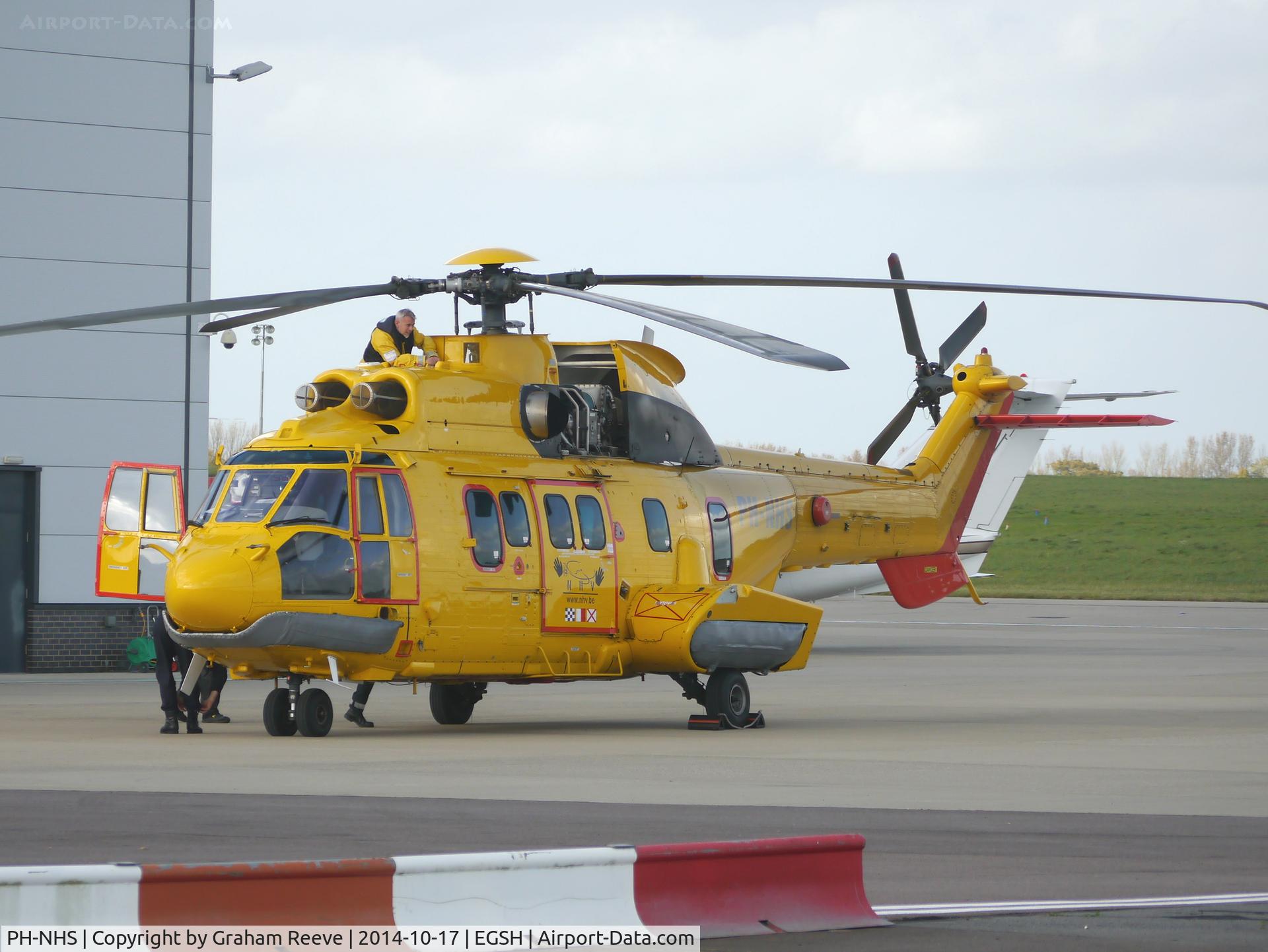PH-NHS, 2003 Eurocopter AS-332L-2 Super Puma C/N 2599, Parked at Norwich.