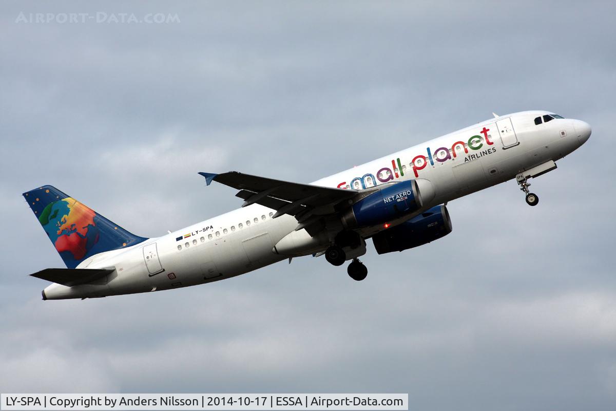 LY-SPA, 2002 Airbus A320-232 C/N 1715, Departing runway 08.