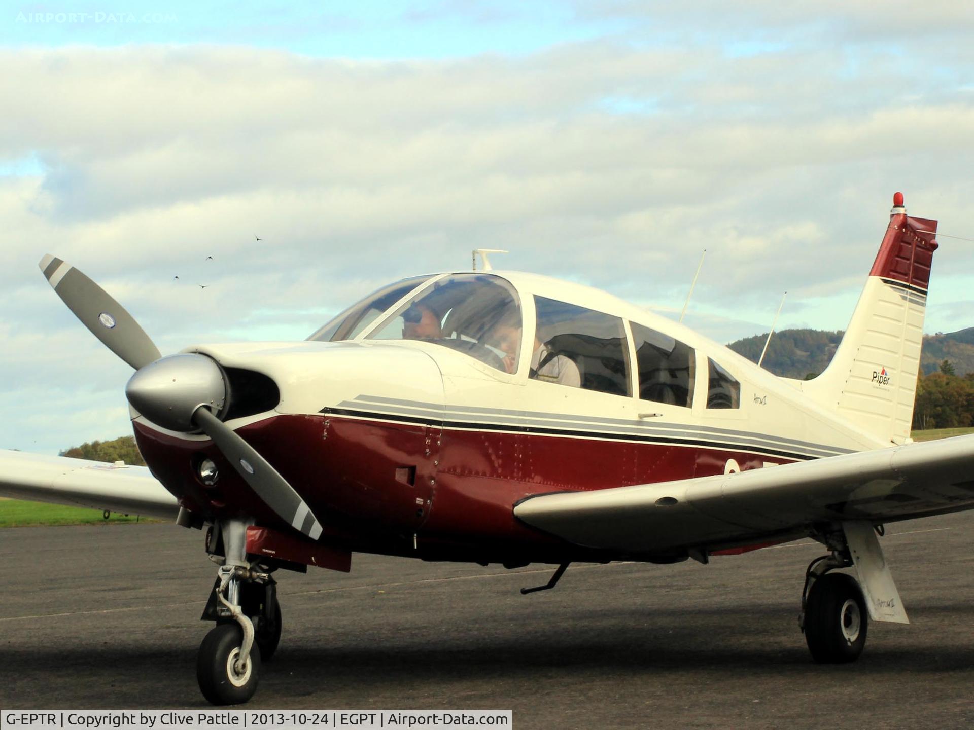 G-EPTR, 1972 Piper PA-28R-200 Cherokee Arrow C/N 28R-7235090, Parked up at Perth EGPT