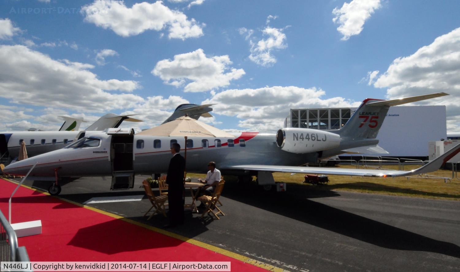 N446LJ, 2012 Learjet 75 C/N 45-446, On static display at FIA 2014.