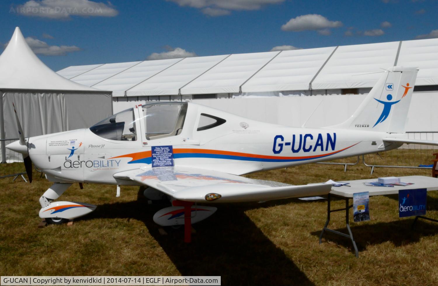 G-UCAN, 2014 Tecnam P-2002JF Sierra C/N 229, On static display at FIA 2014.