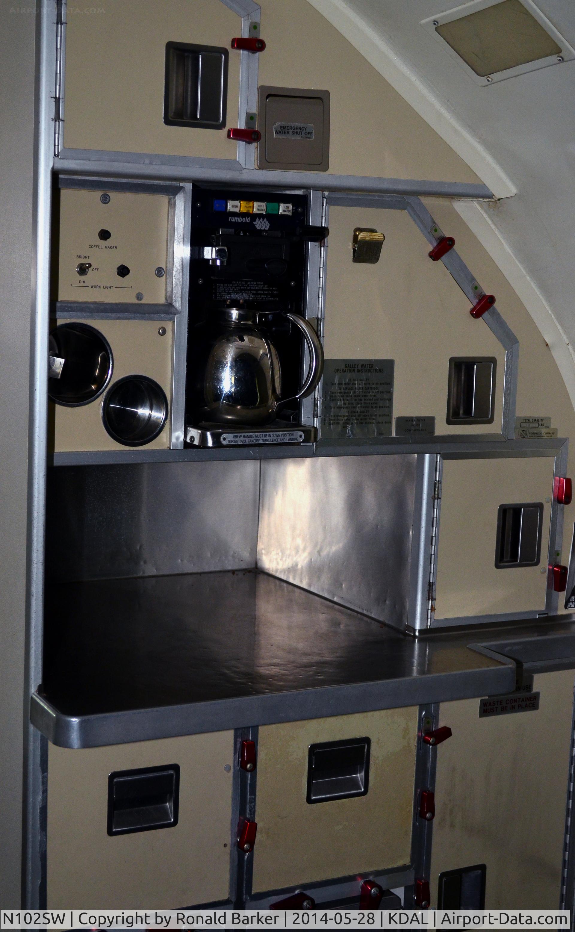 N102SW, 1984 Boeing 737-2H4 C/N 23108, Aircraft's galley  Frontiers of Flight Museum DAL