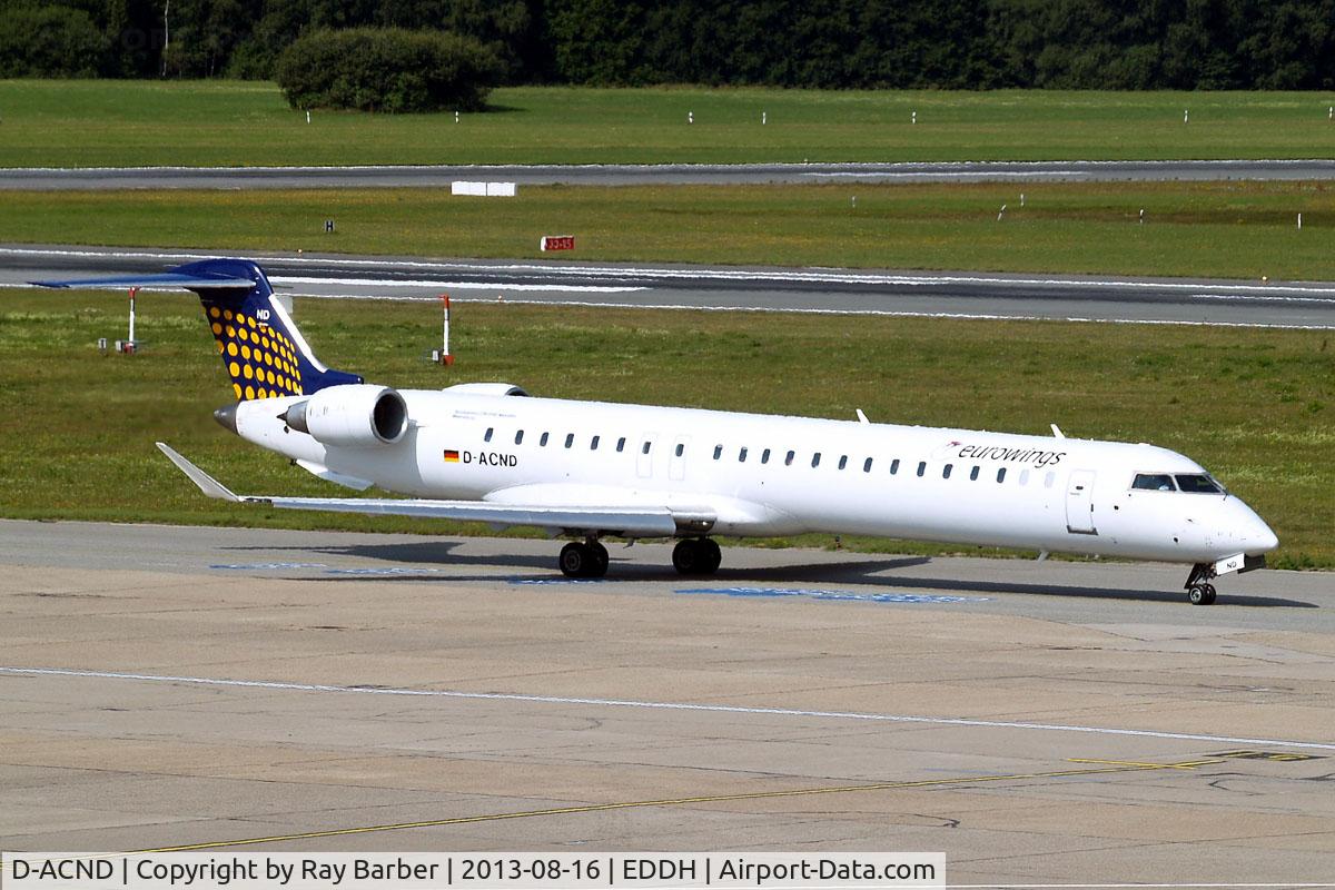 D-ACND, 2009 Bombardier CRJ-701 (CL-600-2C10) Regional Jet C/N 15238, Canadair CRJ- 900LR [15238] (Lufthansa Regional/Eurowings) Hamburg-Fuhlsbuettel~D 16/08/2013