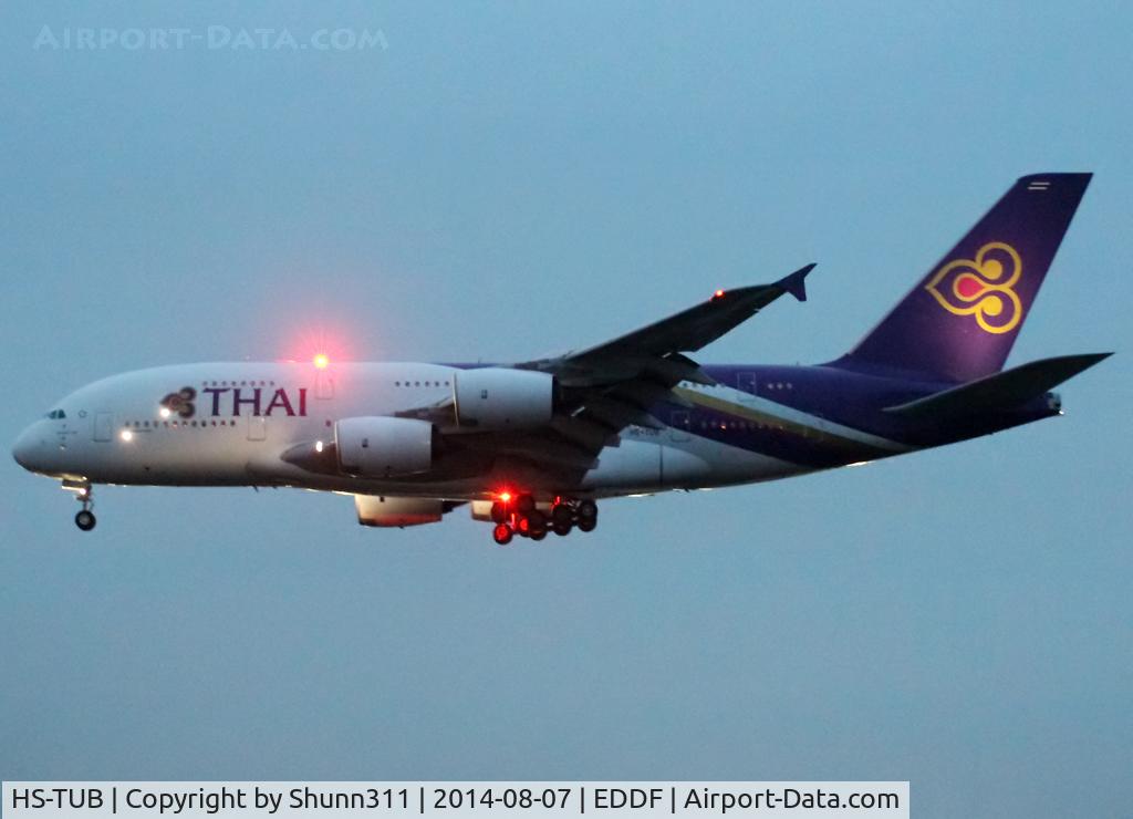 HS-TUB, 2012 Airbus A380-841 C/N 093, Landing rwy 25L