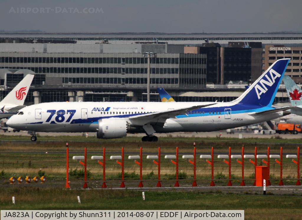 JA823A, 2013 Boeing 787-8 Dreamliner C/N 42246, Lining up rwy 25M for departure...