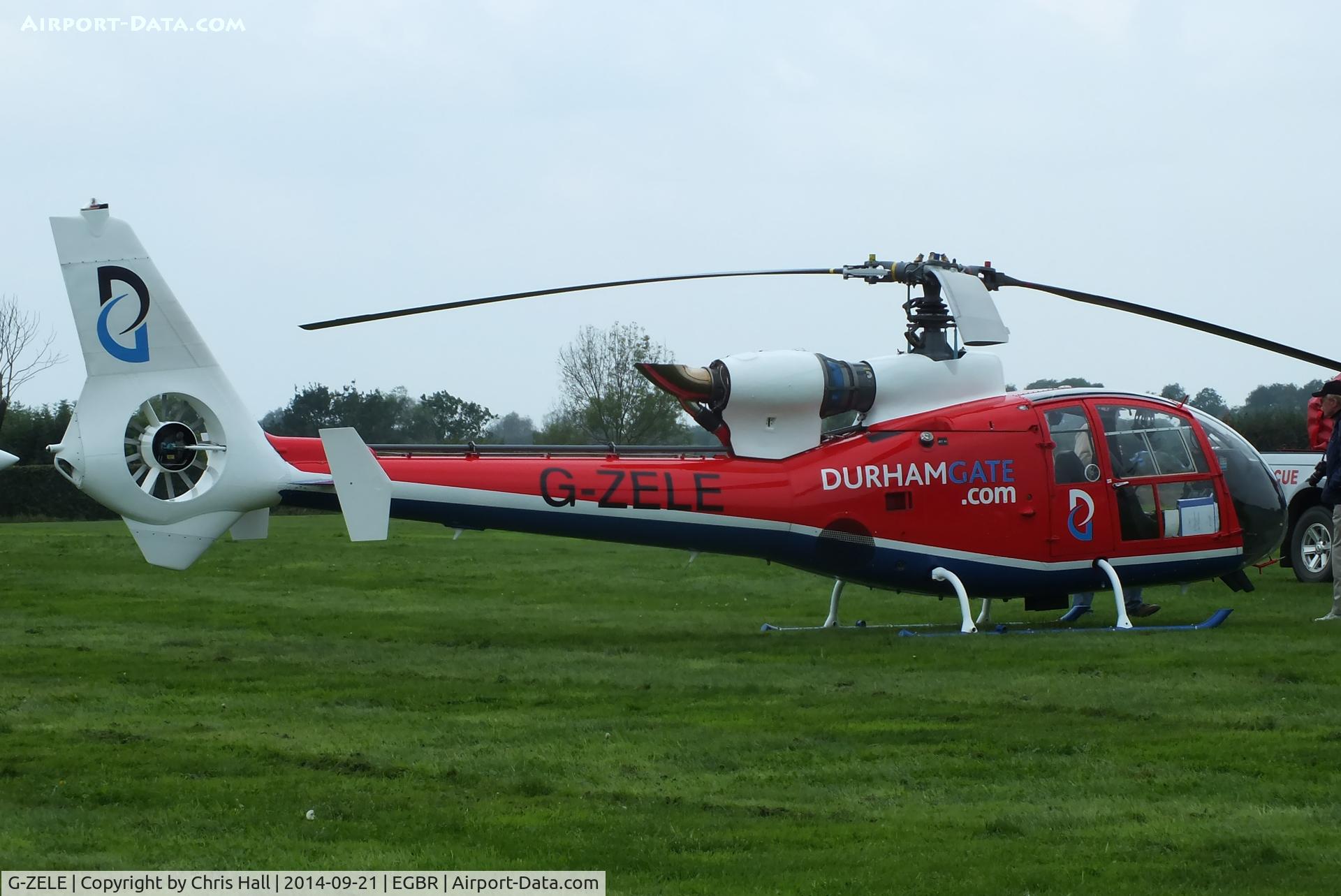 G-ZELE, 1973 Westland SA-341C Gazelle HT2 C/N 1007, at Breighton's Heli Fly-in, 2014