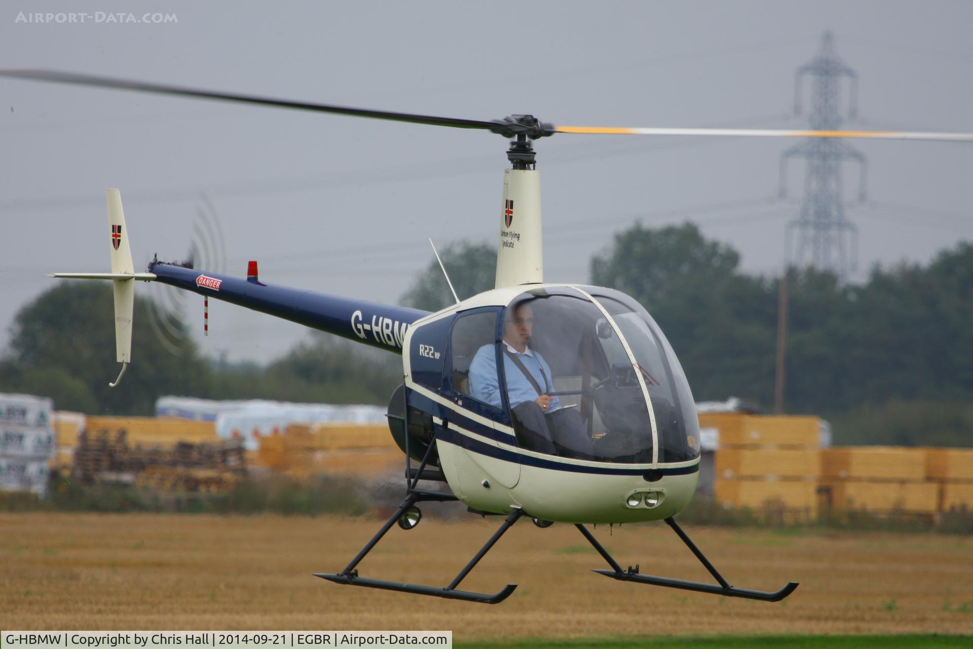 G-HBMW, 1981 Robinson R22 C/N 0170, at Breighton's Heli Fly-in, 2014