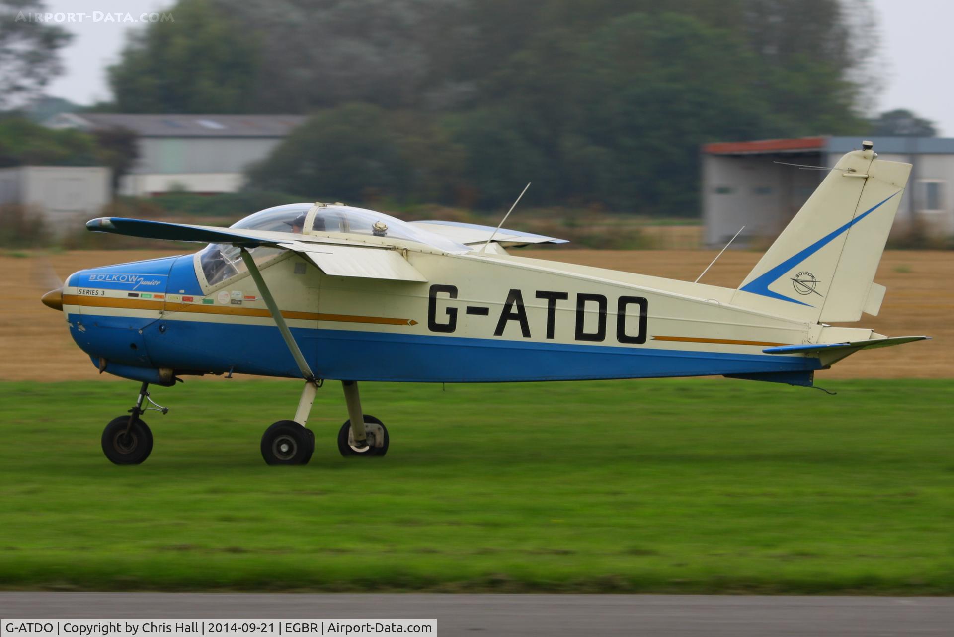 G-ATDO, 1965 Bolkow Bo-208C Junior C/N 576, at Breighton's Heli Fly-in, 2014