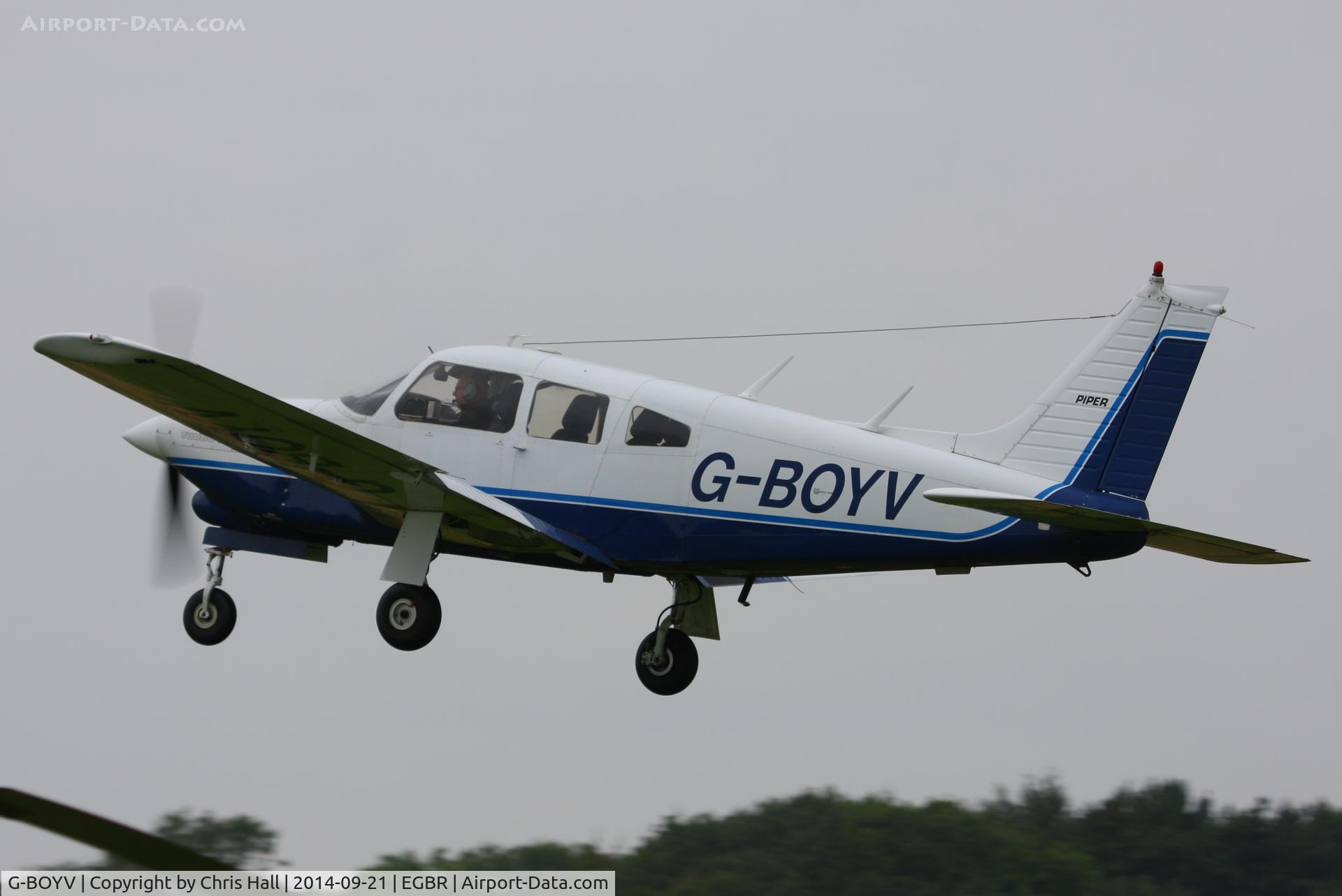 G-BOYV, 1977 Piper PA-28R-201T Turbo Cherokee Arrow III C/N 28R-7703014, at Breighton's Heli Fly-in, 2014