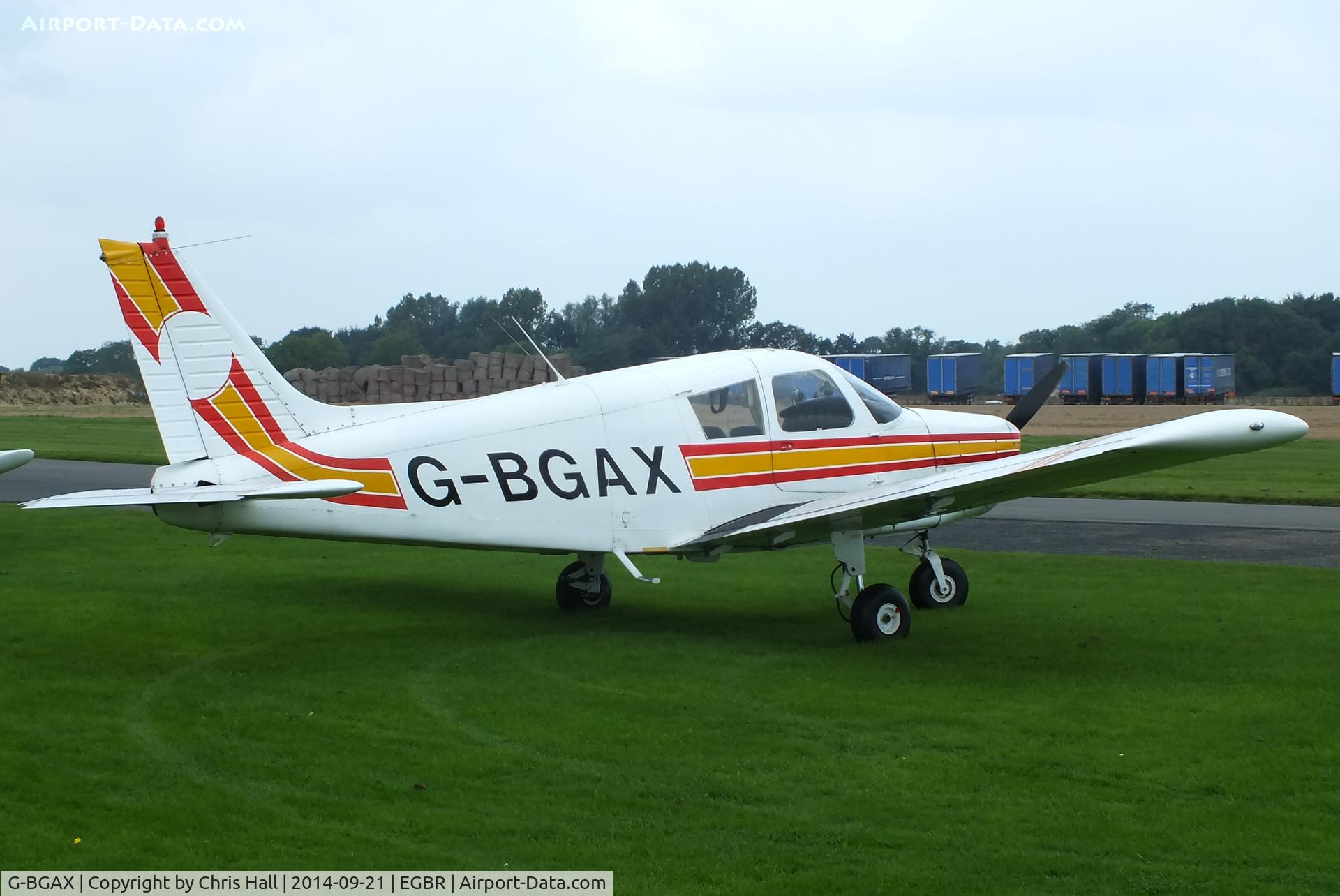 G-BGAX, 1973 Piper PA-28-140 Cherokee C/N 28-7325409, at Breighton's Heli Fly-in, 2014