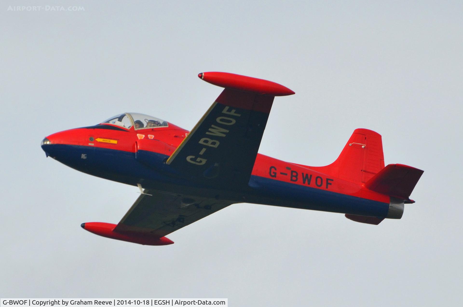 G-BWOF, 1969 BAC 84 Jet Provost T.5 C/N EEP/JP/955, Departing from runway 