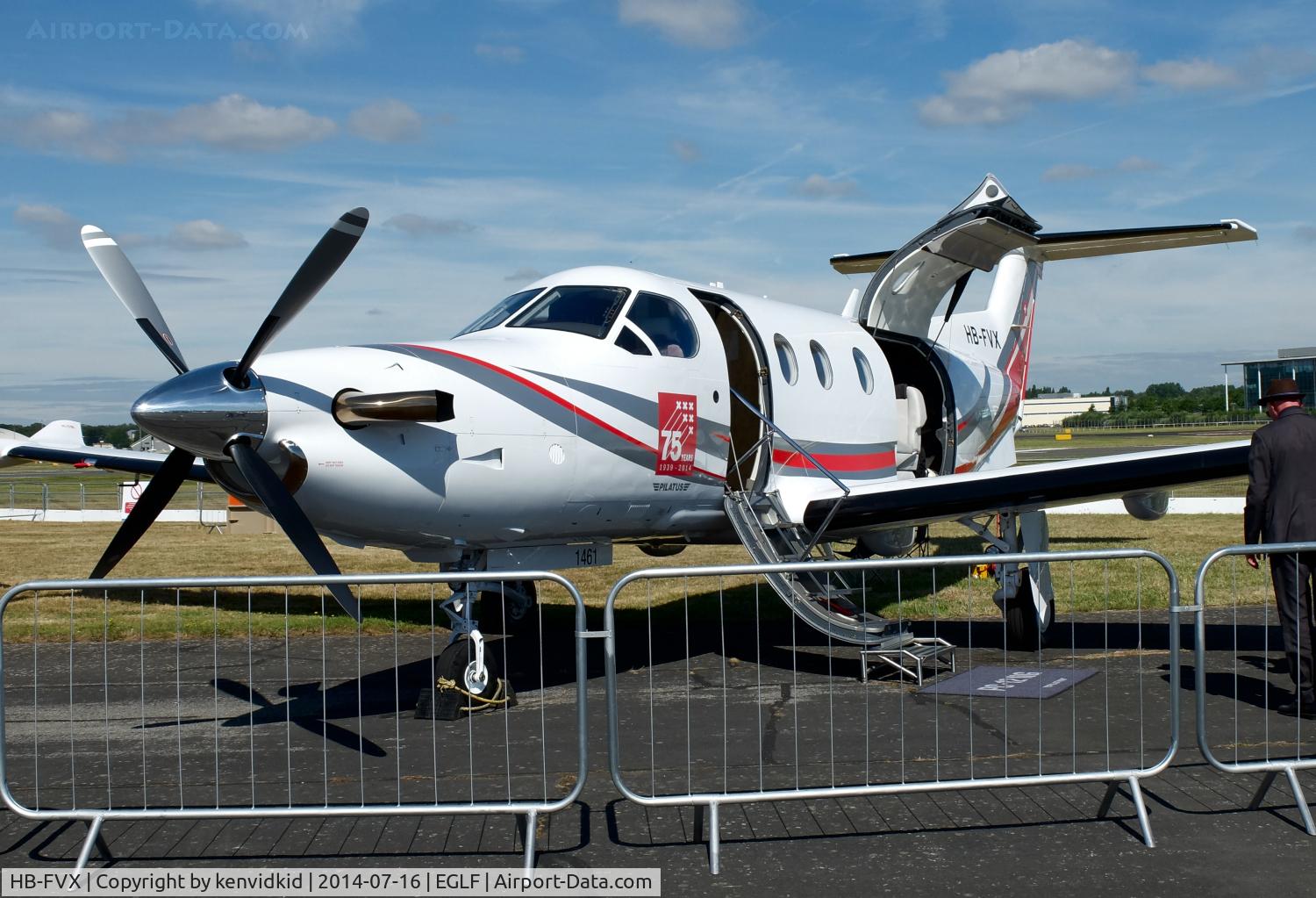 HB-FVX, 2014 Pilatus PC-12/47E C/N 1461, On static display at FIA 2014.