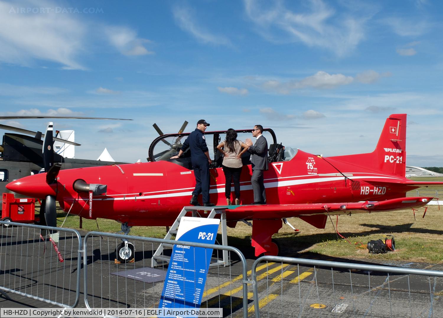 HB-HZD, 2007 Pilatus PC-21 C/N 102, On static display at FIA 2014.