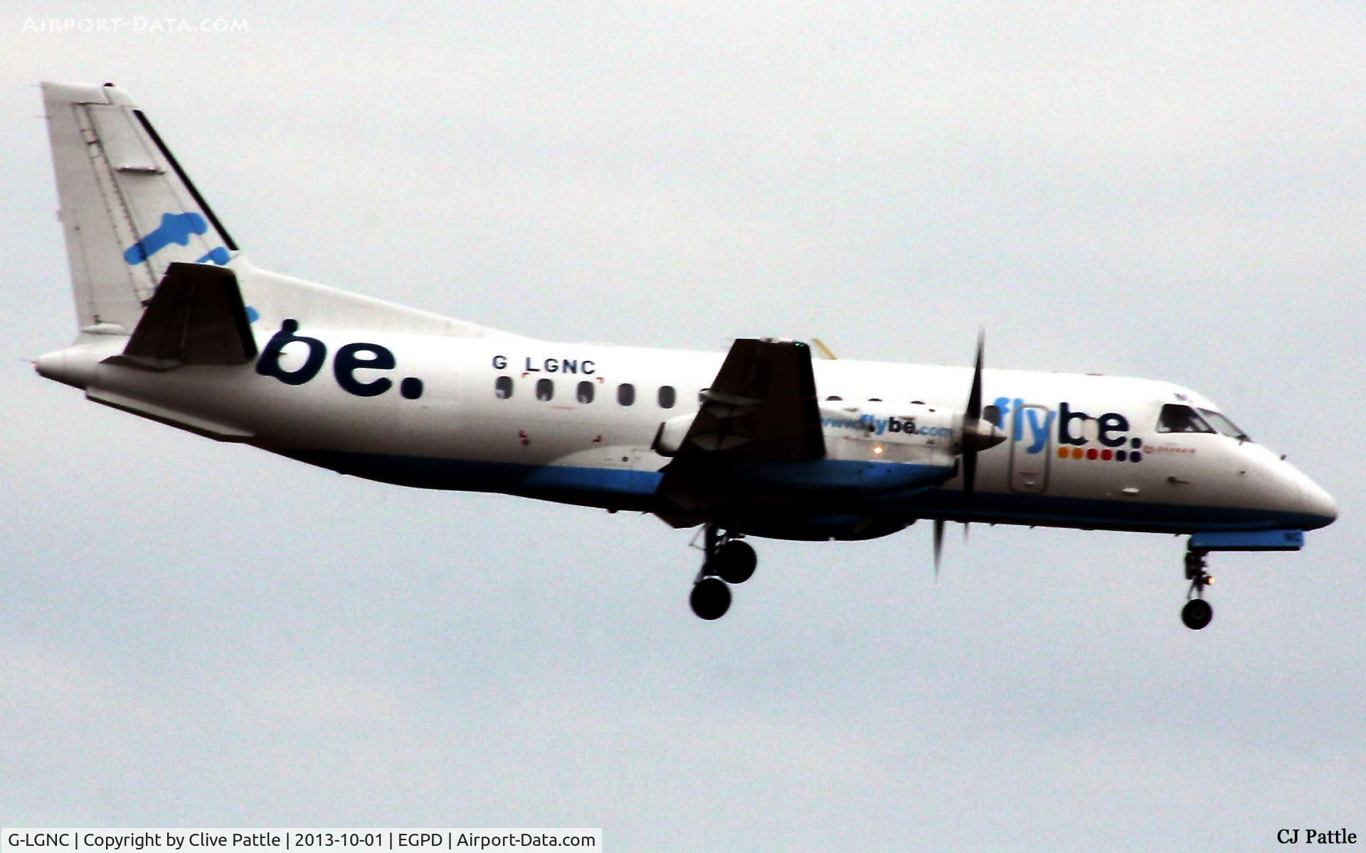 G-LGNC, 1992 Saab 340B C/N 340B-318, On finals to Aberdeen