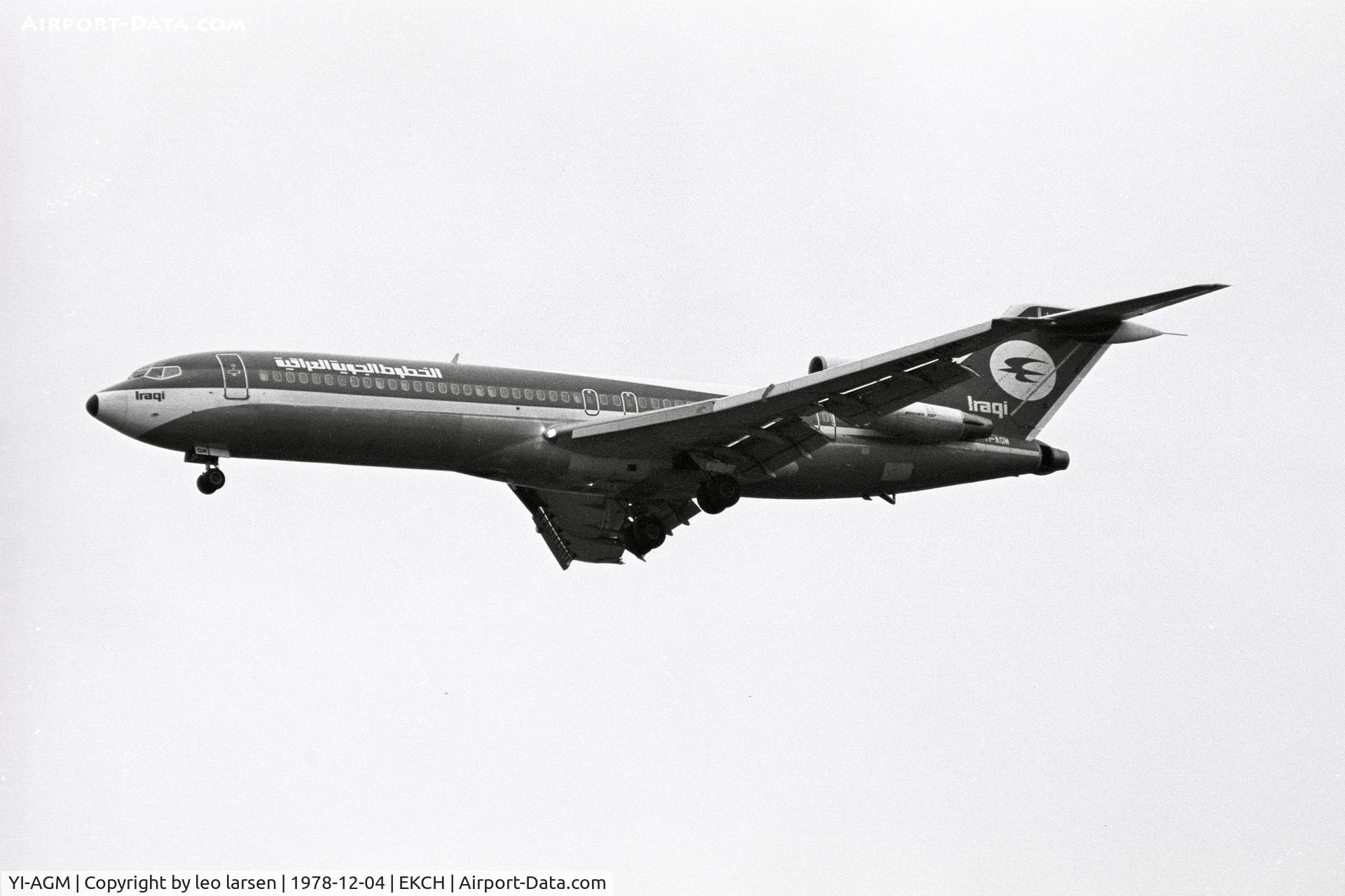 YI-AGM, 1976 Boeing 727-270 C/N 21199, Copenhagen CPH 4.12.78