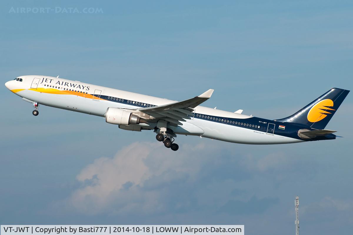 VT-JWT, 2012 Airbus A330-302 C/N 1370, VT-JWT@LOWW, departing runway 29.