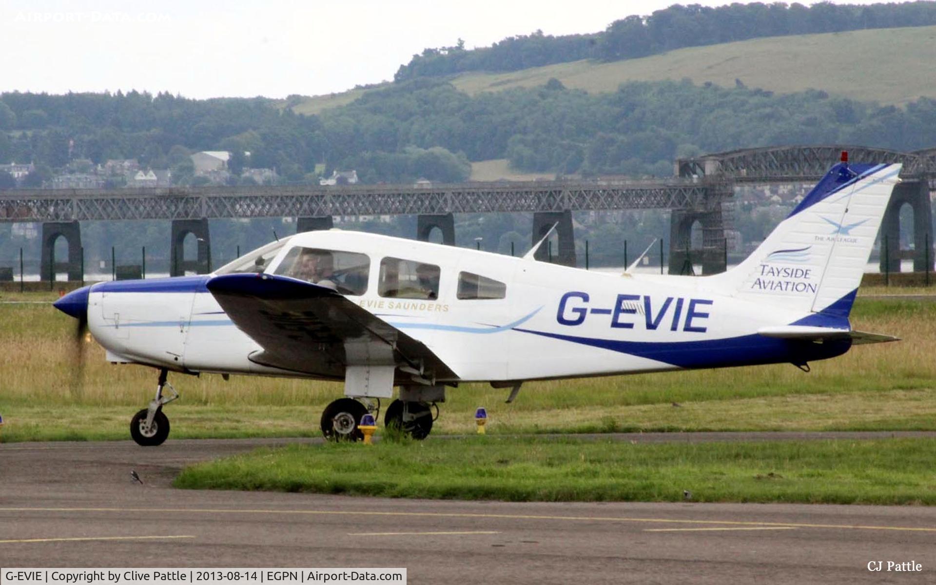G-EVIE, 1983 Piper PA-28-161 Cherokee Warrior II C/N 28-8316043, Taxy at Dundee Riverside EGPN