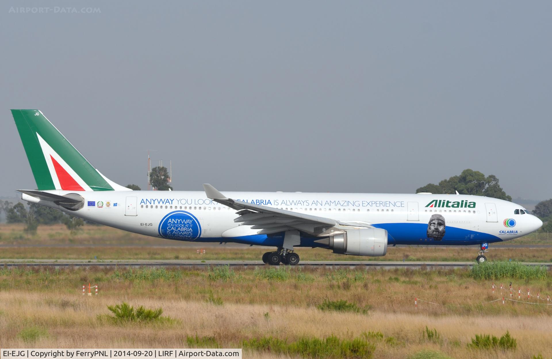 EI-EJG, 2010 Airbus A330-202 C/N 1123, Alitalia A332 sporting Calabria promotion.