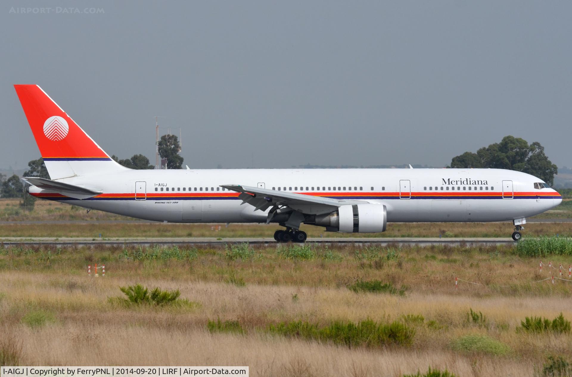 I-AIGJ, 1996 Boeing 767-304/ER C/N 28039, Meridiana B763 landing, formaly air Italy.