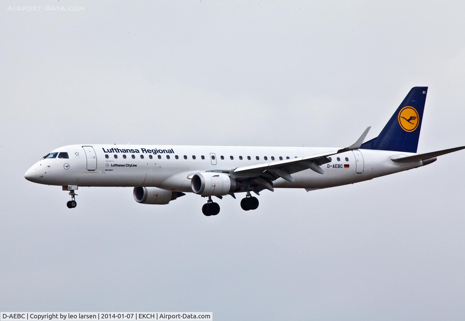 D-AEBC, 2009 Embraer 195LR (ERJ-190-200LR) C/N 19000320, Copenhagen 7.1.14