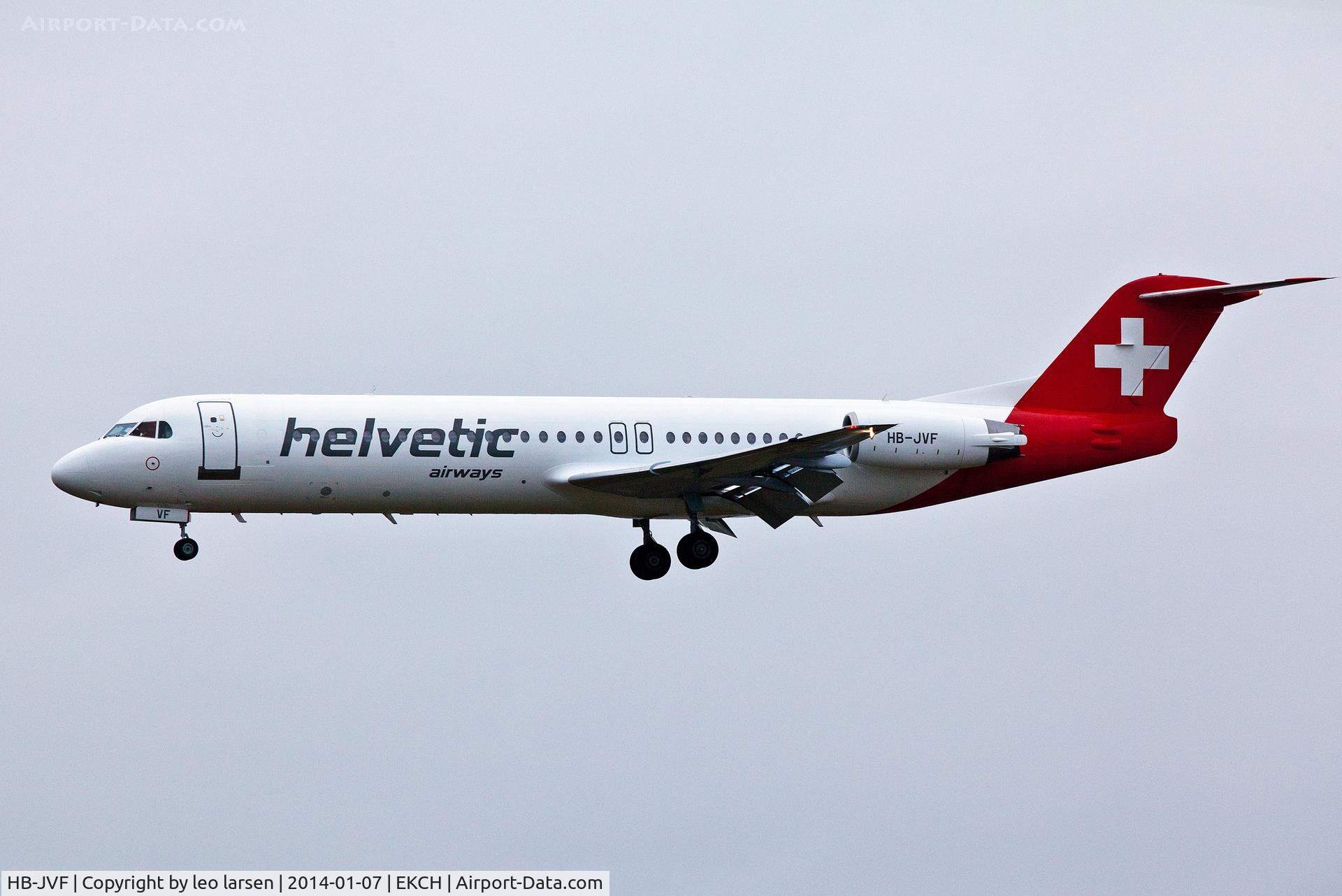 HB-JVF, 1993 Fokker 100 (F-28-0100) C/N 11466, Copenhagen 7.1.14