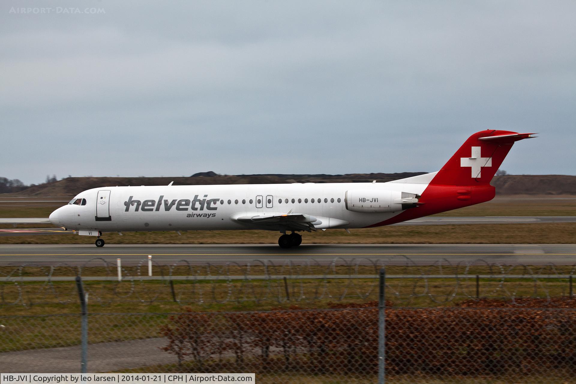 HB-JVI, 1990 Fokker 100 (F-28-0100) C/N 11325, Copenhagen 21.1.14