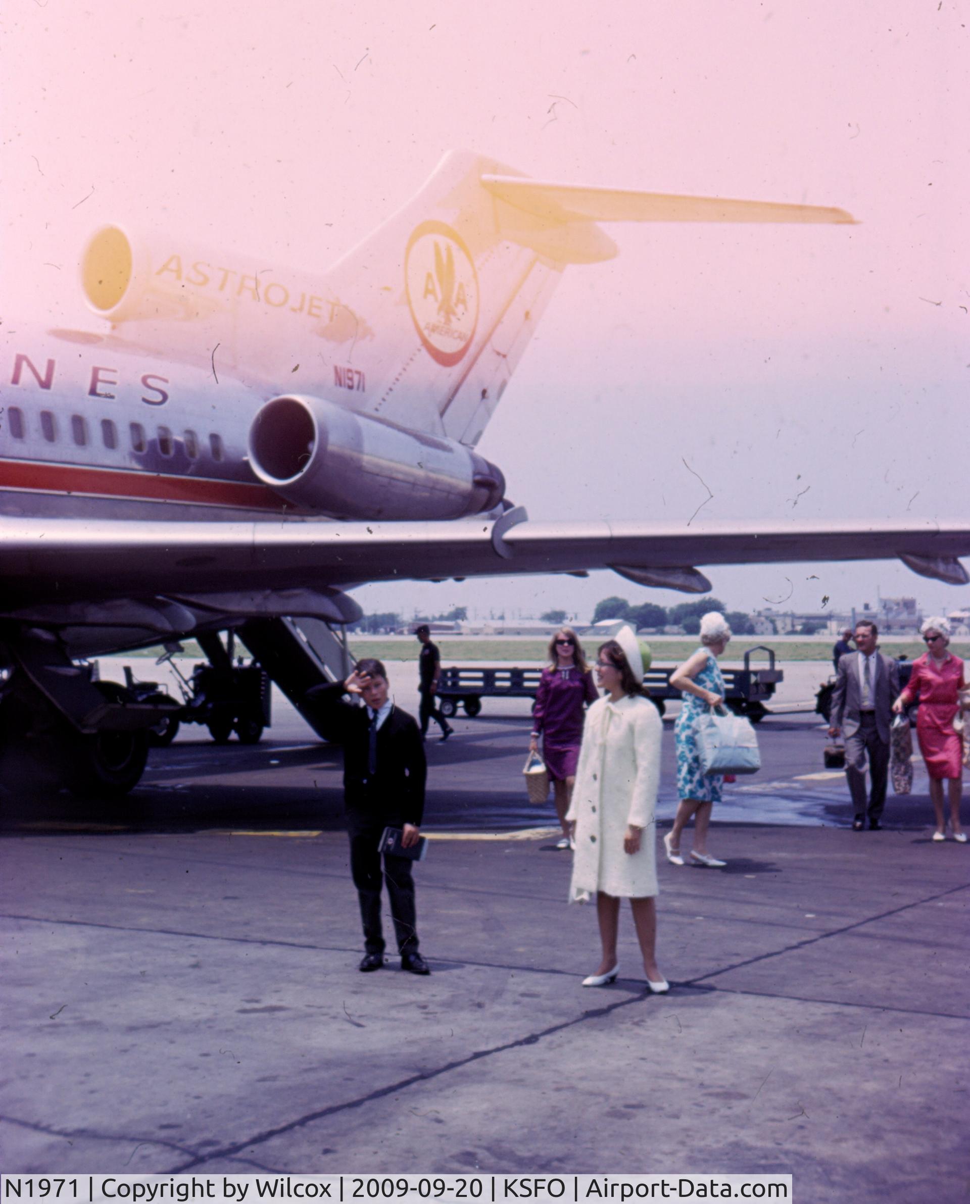 N1971, 1962 Boeing 727-23 C/N 18427, Taken in 1966, I'm the little boy with the tie, my sister is dressed to fly!  This is my first flight EVER and I am now a private pilot for 31 years!