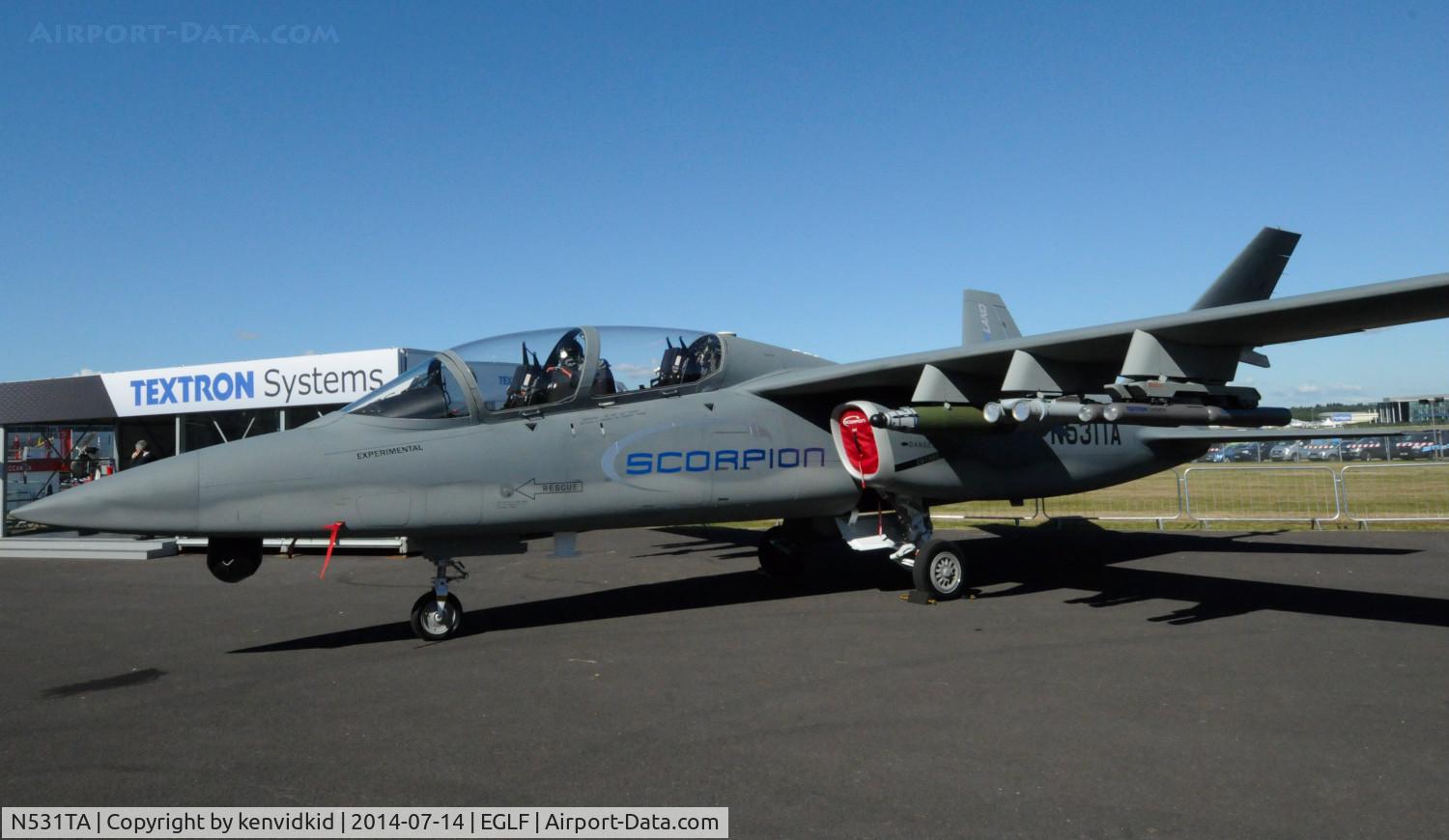 N531TA, 2013 Cessna E530 Scorpion C/N 721001, On static display at FIA 2014.