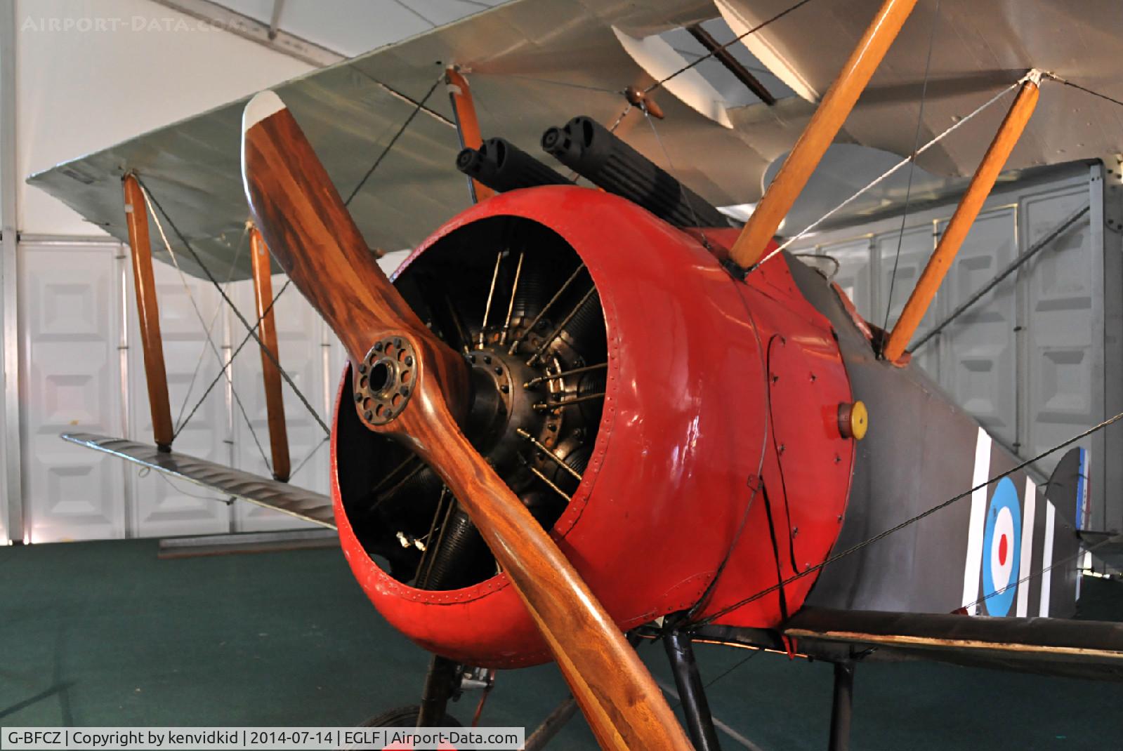 G-BFCZ, 1977 Sopwith F.1 Camel Replica C/N WA2, On static display in a tent at FIA 2014.