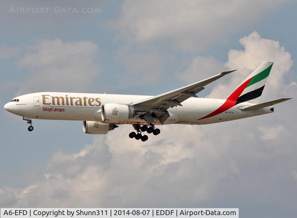 A6-EFD, 2009 Boeing 777-F1H C/N 35606, Landing rwy 25L