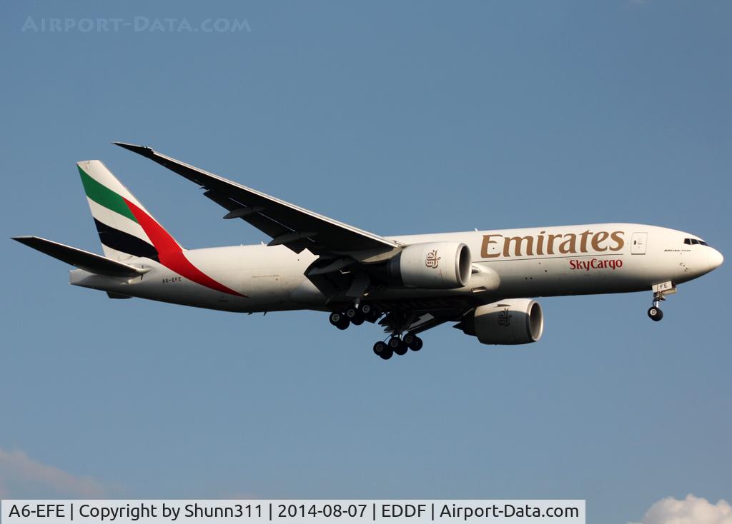 A6-EFE, 2009 Boeing 777-F1H C/N 35607, Landing rwy 25L