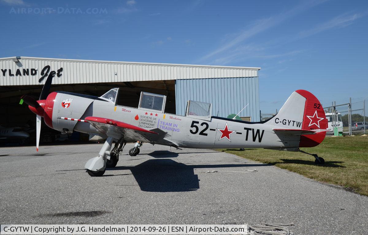 C-GYTW, 2001 Yakovlev (Aerostar) Yak-52TW C/N 0112228, At Easton MD.
