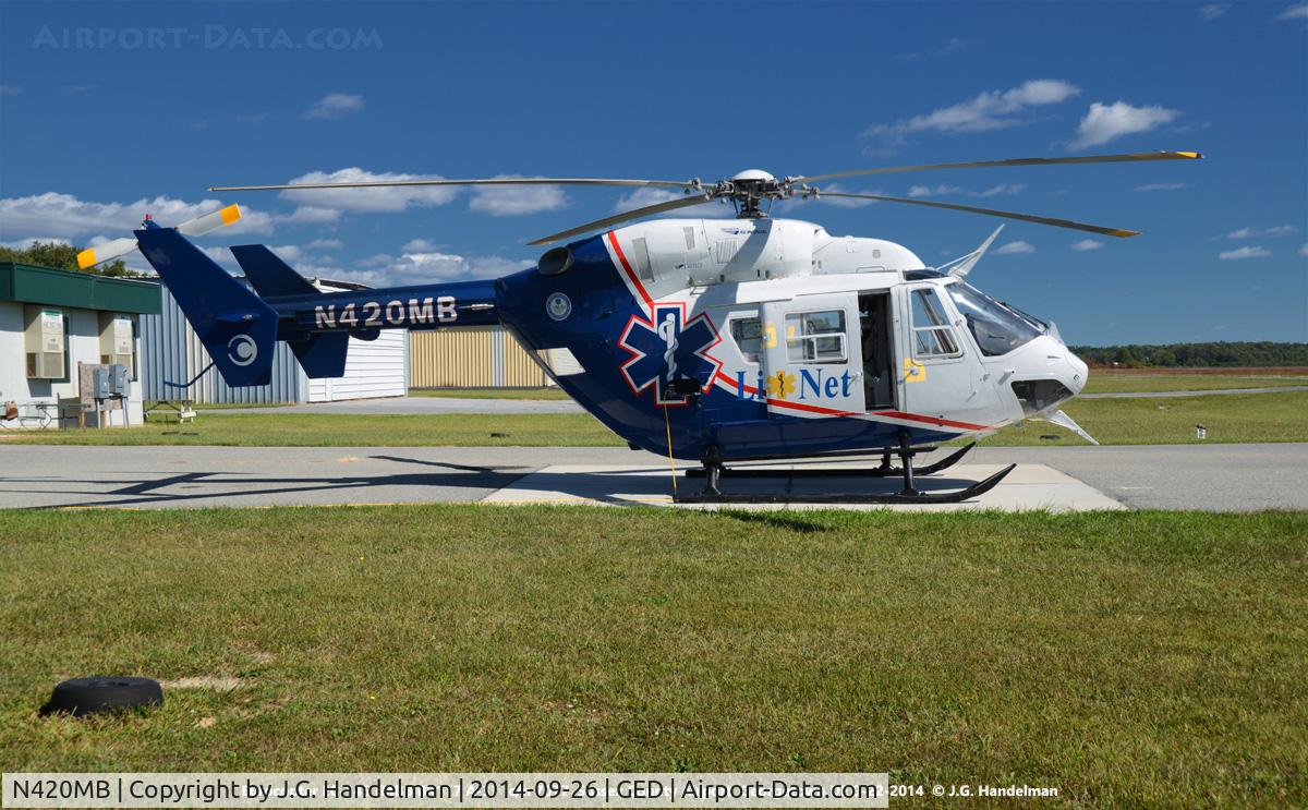 N420MB, Eurocopter-Kawasaki BK-117A-3 C/N 7077, At Georgetown DE.
