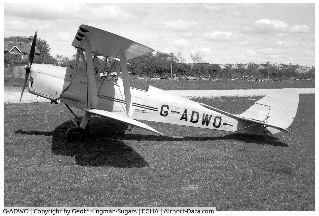 G-ADWO, 1935 De Havilland DH-82A Tiger Moth II C/N 3455, Taken at Christchurch, Hants (EGHA) 1957 (NOT Compton Abbas)