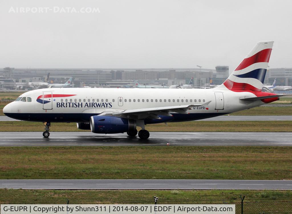 G-EUPR, 2000 Airbus A319-131 C/N 1329, Taxiing holding point rwy 18 for departure...