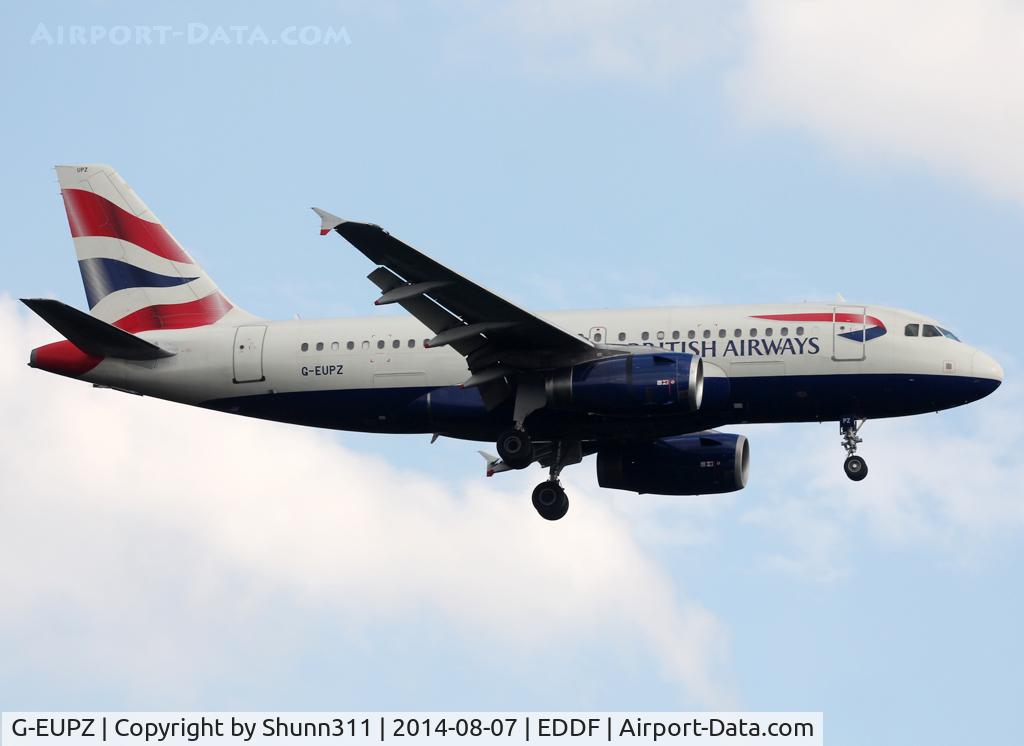G-EUPZ, 2001 Airbus A319-131 C/N 1510, Landing rwy 25L