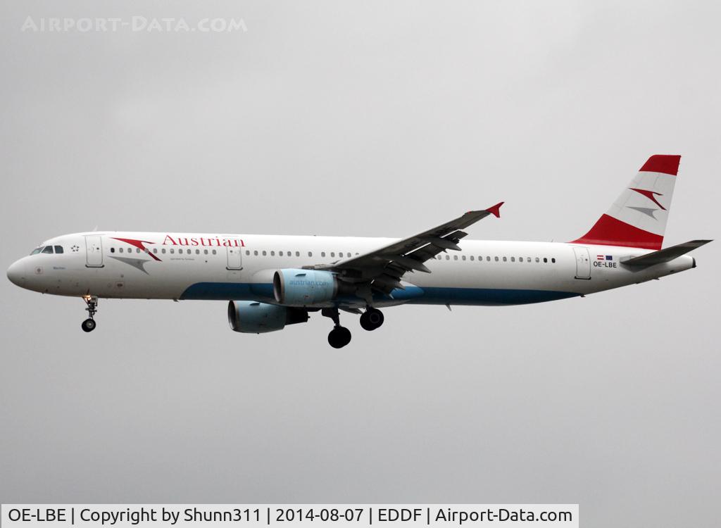 OE-LBE, 1998 Airbus A321-211 C/N 935, Landing rwy 25L