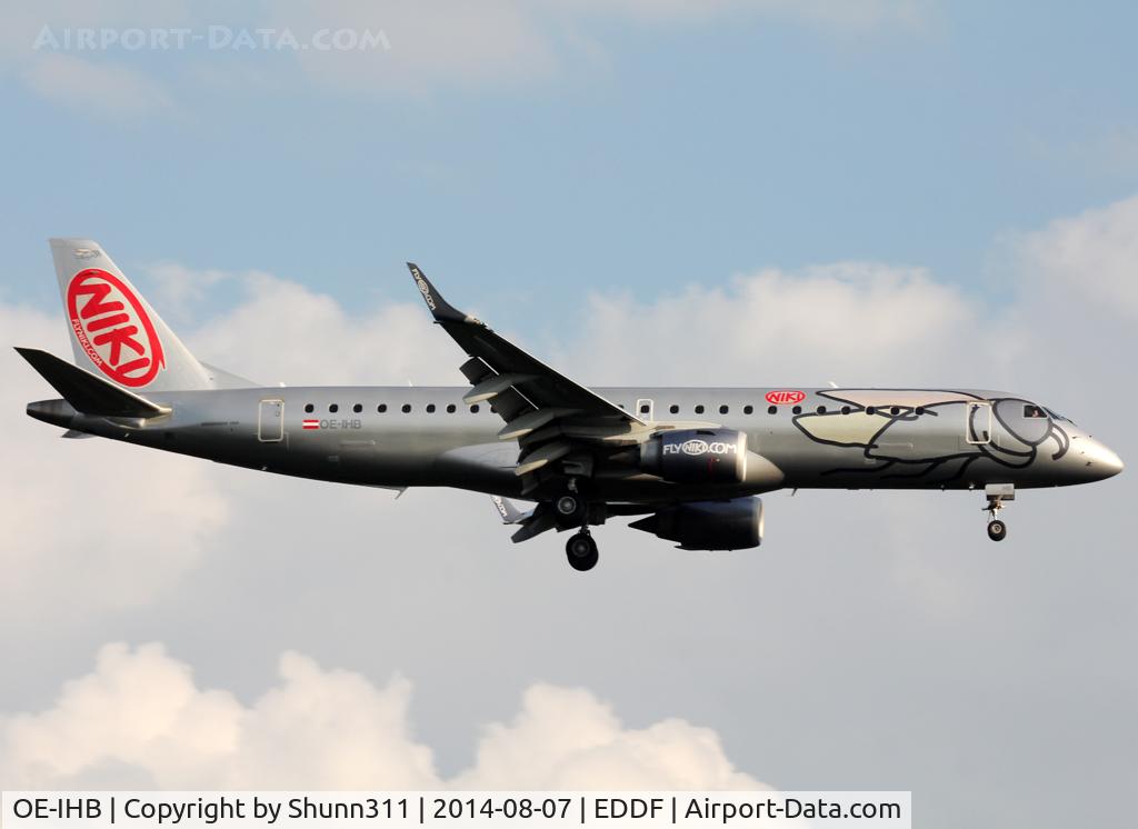 OE-IHB, 2009 Embraer 190LR (ERJ-190-100LR) C/N 19000294, Landing rwy 25L
