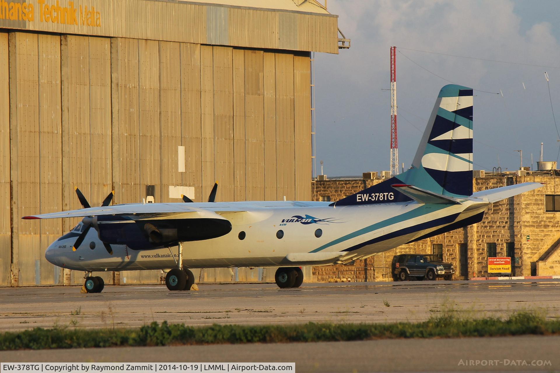 EW-378TG, 1985 Antonov An-26B C/N 14004, Antonov AN-26 EW-378TG of Vulkanair parked on Apron2 in Malta International Airport.