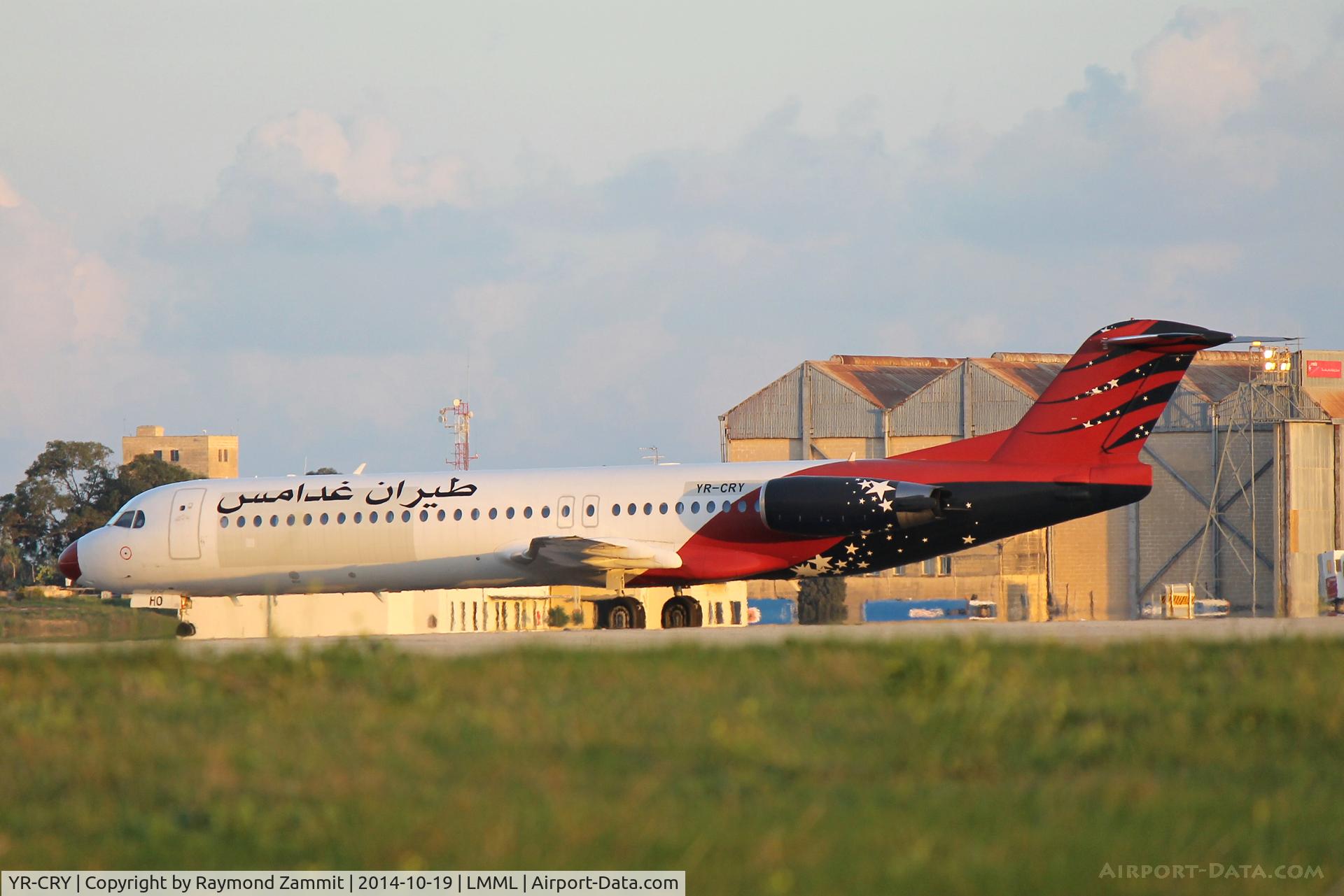 YR-CRY, 1994 Fokker 100 (F-28-0100) C/N 11493, Fokker28 YR-CRY of Ghadames Air Transport (Ex 9Q-CHO)