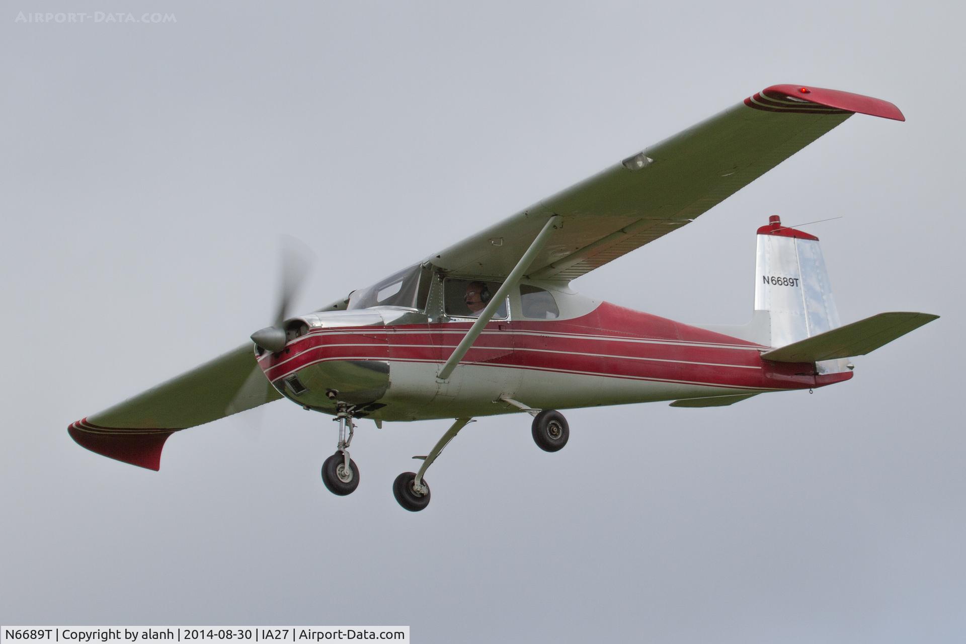 N6689T, 1960 Cessna 150A C/N 15059089, Overhead Antique Airfield, unable to land with the runway waterlogged and closed
