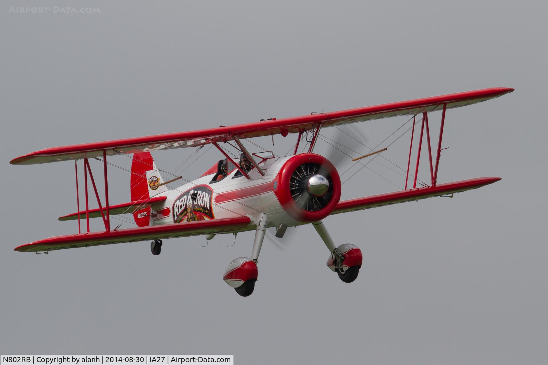 N802RB, 1943 Boeing E75 C/N 75-6451, Overhead Antique Airfield, unable to land with the runway waterlogged and closed