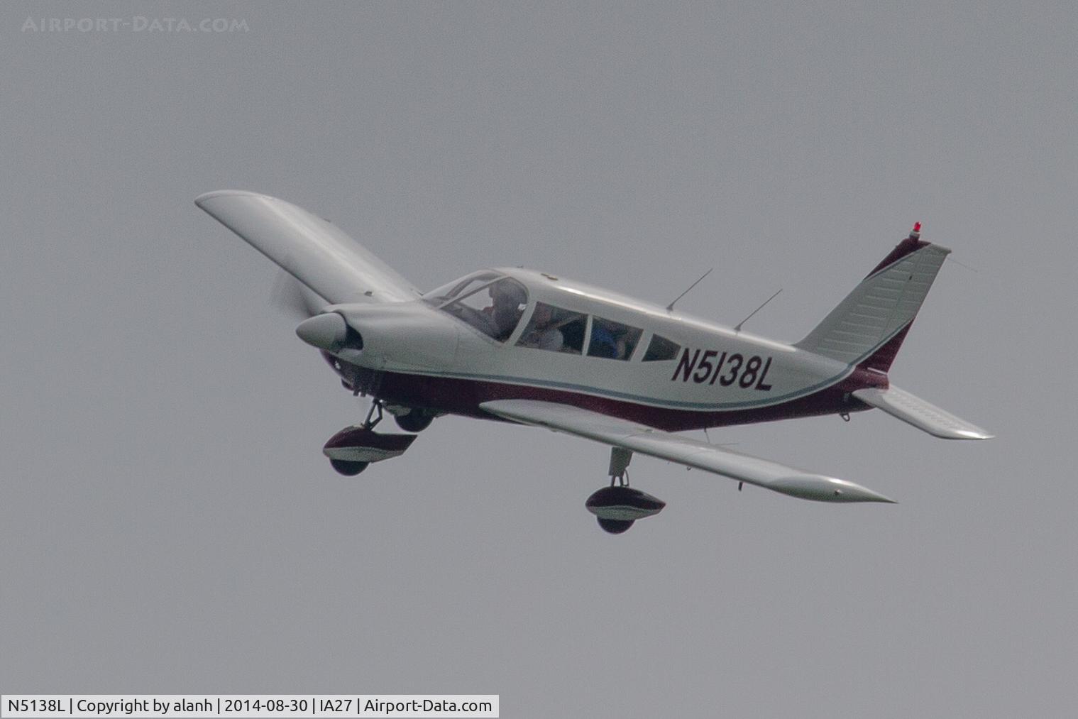 N5138L, 1967 Piper PA-28-180 C/N 28-4422, Overhead Antique Airfield, unable to land with the runway waterlogged and closed